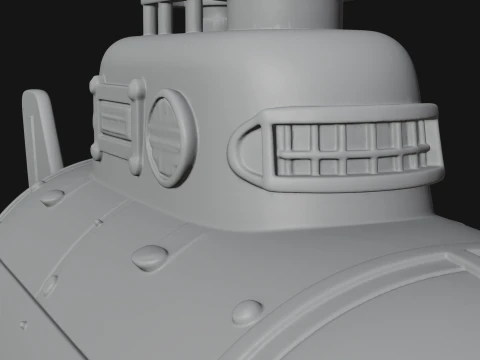 Steampunk Submersible Model Design 14 - 3D Print Model 3D Print Model