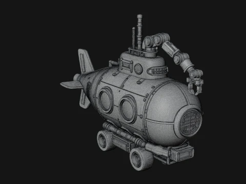 Steampunk Submersible Model Design 14 - 3D Print Model 3D Print Model