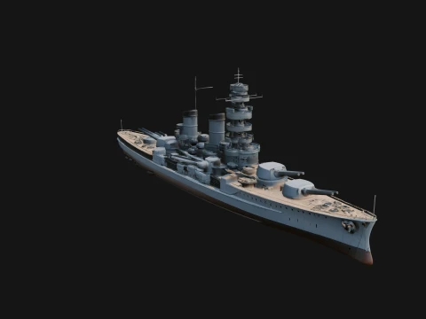 Battleship Model Design 6 - 3D Print Model 3D Принт Модель