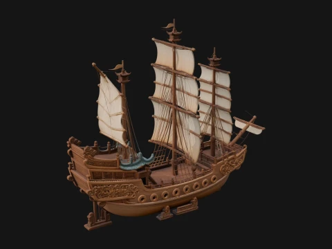 Projekt modelu wysokiego żaglowca 10 - model do druku 3D Model do druku 3D