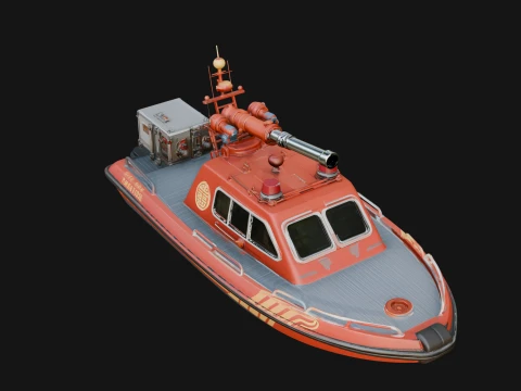 Fireboat Model Design 1 - 3D Print Model 3D Print Model