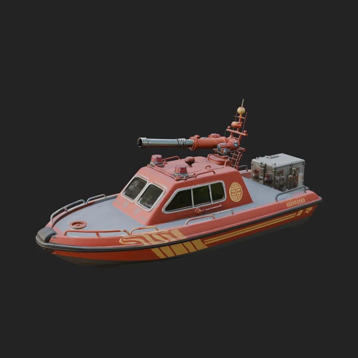 Fireboat Model Design 1 - 3D Print Model 3D Print Model .c4d .max .obj .3ds .fbx .stl .blend 