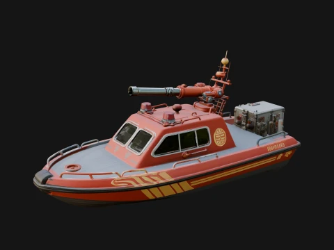 Fireboat Model Design 1 - 3D Print Model 3D Принт Модель