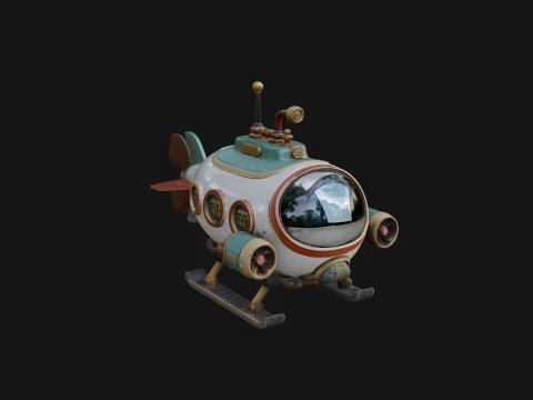 Steampunk Submersible Model Design 15 - 3D Print Model 3D Print Model