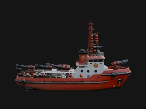 Harbour Tugboat Model Design 8 - 3D Print Model 3D printmodel