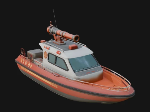Fireboat Model Design 2 - 3D Print Model 3D Print Model