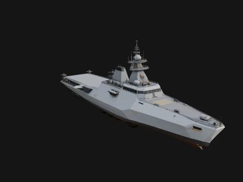Naval Destroyer Model Design 6 - 3D Print Model 3D Print Model