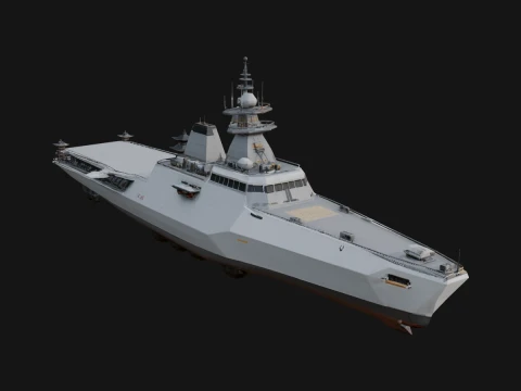 Naval Destroyer Model Design 6 - 3D Print Model 3D Baskı Modeli