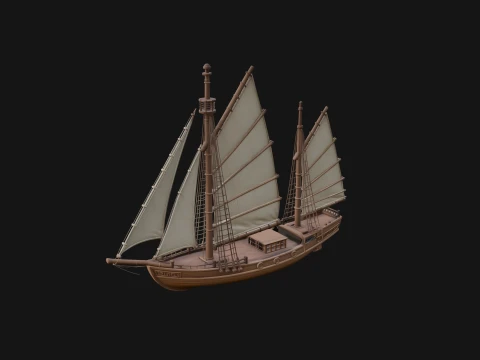 Chinese Junk Ship Model Design 12 - 3D Print Model 3D Print Model