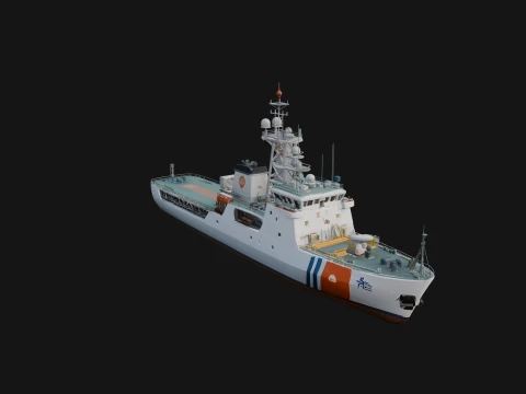 Coast Guard Cutter Model Design 1 - 3D Print Model 3D Baskı Modeli