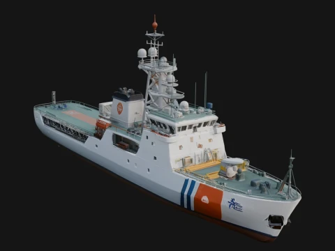 Coast Guard Cutter Model Design 1 - 3D Print Model 3D Baskı Modeli