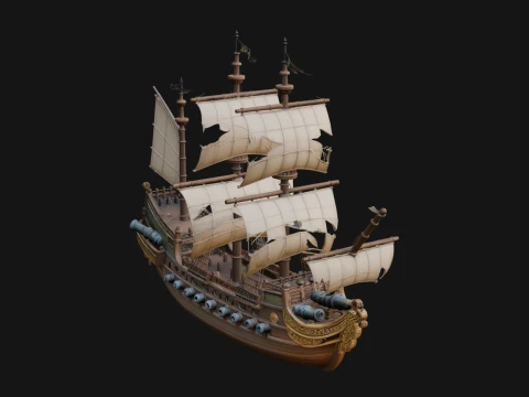 Projekt modelu wysokiego żaglowca 11 - model do druku 3D Model do druku 3D