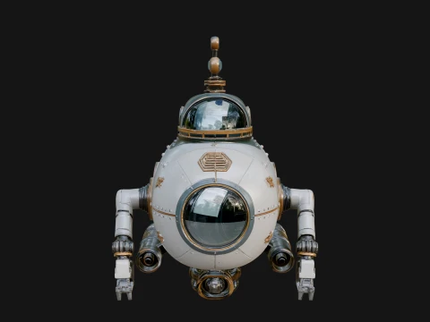 Steampunk Submersible Model Design 17 - 3D Print Model 3D Print Model