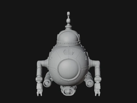 Steampunk Submersible Model Design 17 - 3D Print Model 3D Print Model