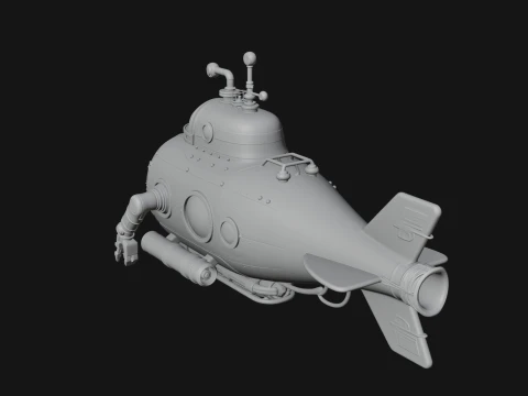 Steampunk Submersible Model Design 17 - 3D Print Model 3D Print Model