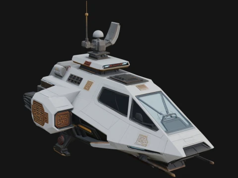 Sci Fi Patrol Boat Model Design 3 - 3D Print Model 3D Принт Модель