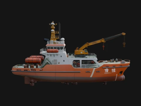 Harbour Tugboat Model Design 10 - 3D Print Model 3D Baskı Modeli