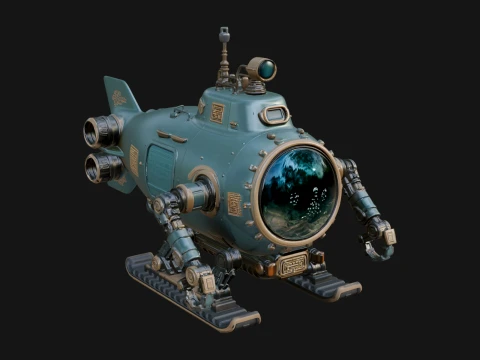 Дизайн підводної моделі Steampunk 18 &ndash; 3D-модель для друку 3D Принт Модель