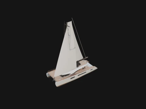 Catamaran Yacht Model Design 12 - 3D Print Model 3D Print Model