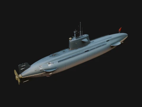 Diseño de modelo de submarino militar 23 - Modelo de impresión 3D Modelo de impresión 3D