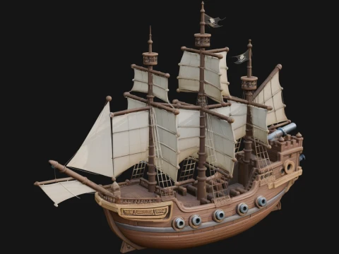 Tall Sailing Ship Model Design 12 - 3D Print Model Model do druku 3D