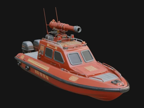 Fireboat Model Design 3 - 3D Print Model 3D Принт Модель