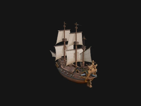 Tall Sailing Ship Model Design 13 - 3D Print Model 3D printmodel