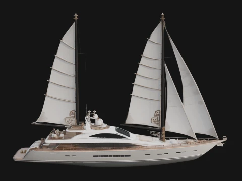 Sailing Yacht Model Design 2 - 3D Print Model 3D Print Model