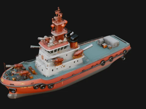 Harbour Tugboat Model Design 11 - 3D Print Model 3D printmodel