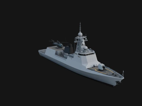 Naval Destroyer Model Design 7 - 3D Print Model 3D Baskı Modeli