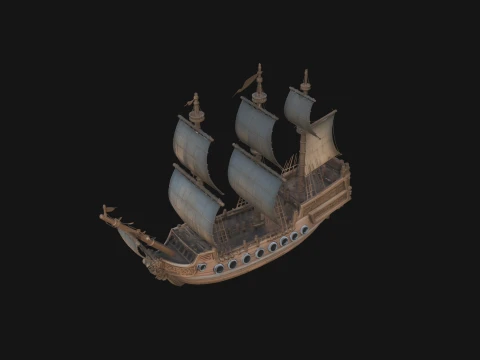Tall Sailing Ship Model Design 14 - 3D Print Model 3D printmodel