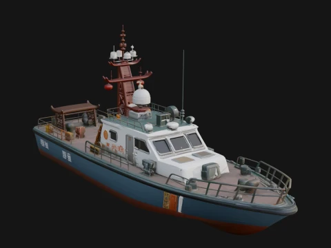 Patrol Boat Model Design 9 - 3D Print Model 3D printmodel