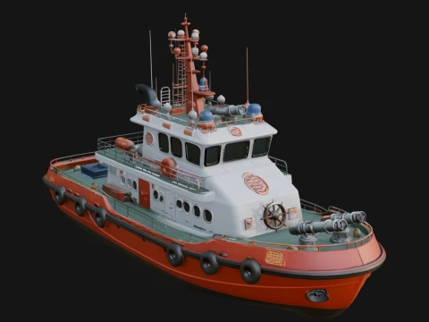 Harbour Tugboat Model Design 12 - 3D Print Model 3D printmodel