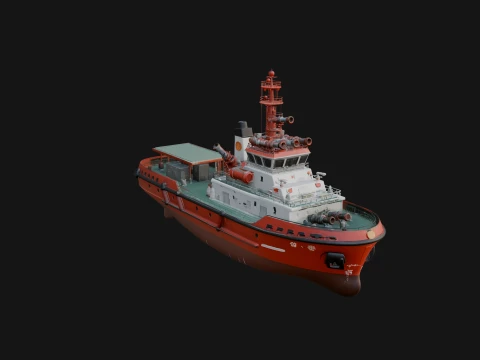 Harbour Tugboat Model Design 13 - 3D Print Model 3D Print Model