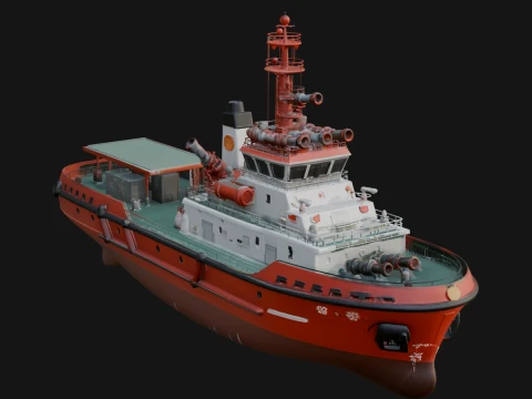 Harbour Tugboat Model Design 13 - 3D Print Model 3D printmodel