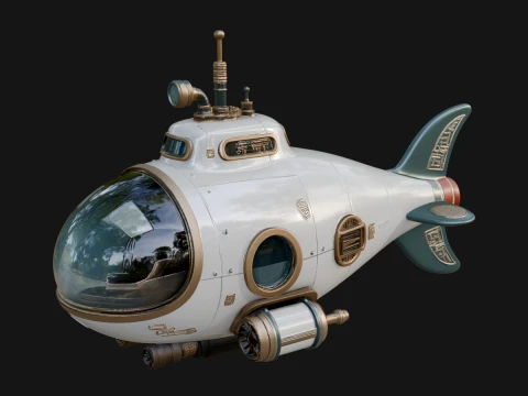 Steampunk Submersible Model Design 20 - 3D Print Model 3D Принт Модель