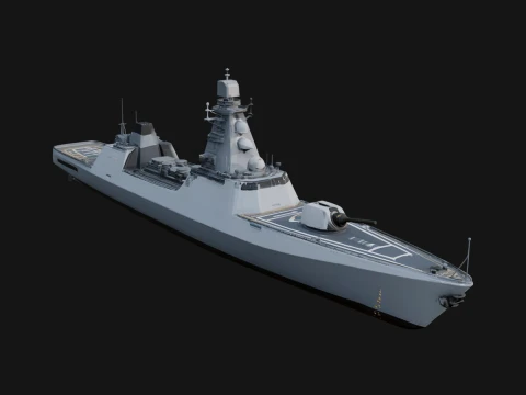 Naval Destroyer Model Design 8 - 3D Print Model 3D Baskı Modeli