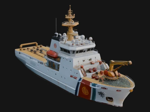 Coast Guard Cutter Model Design 5 - 3D Print Model 3D Baskı Modeli