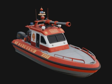 Fireboat Model Design 4 - 3D Print Model 3D Принт Модель