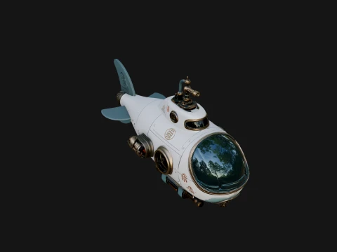 Steampunk Submersible Model Design 21 - 3D Print Model 3D Print Model