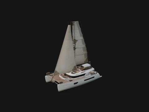 Catamaran Yacht Model Design 13 - 3D Print Model 3D Print Model