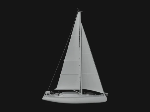Sailing Yacht Model Design 5 - 3D Print Model 3Dプリントモデル
