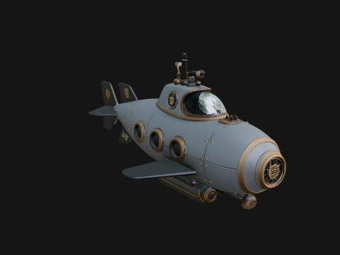 Steampunk Submersible Model Design 22 - 3D Print Model 3D Print Model