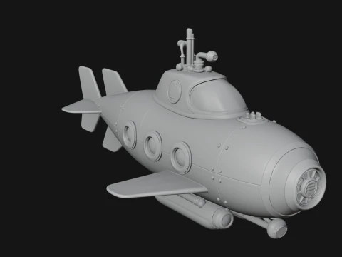 Steampunk Submersible Model Design 22 - 3D Print Model 3D Print Model