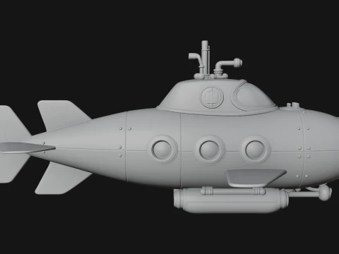 Steampunk Submersible Model Design 22 - 3D Print Model 3D Print Model