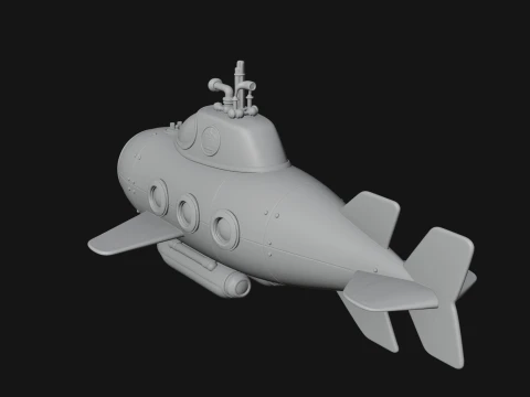 Steampunk Submersible Model Design 22 - 3D Print Model 3D Print Model