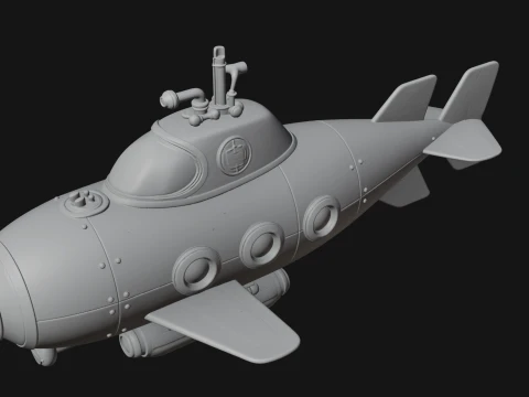 Steampunk Submersible Model Design 22 - 3D Print Model 3D Print Model