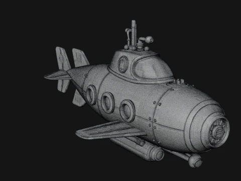 Steampunk Submersible Model Design 22 - 3D Print Model 3D Print Model