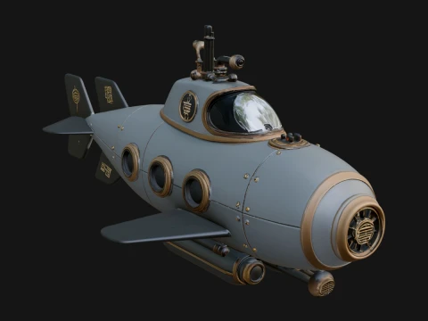 Steampunk Submersible Model Design 22 - 3D Print Model 3D printmodel