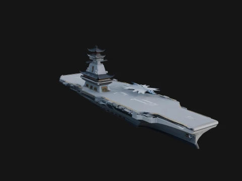 Sci Fi Warship Model Design 6 - 3D Print Model Model do druku 3D